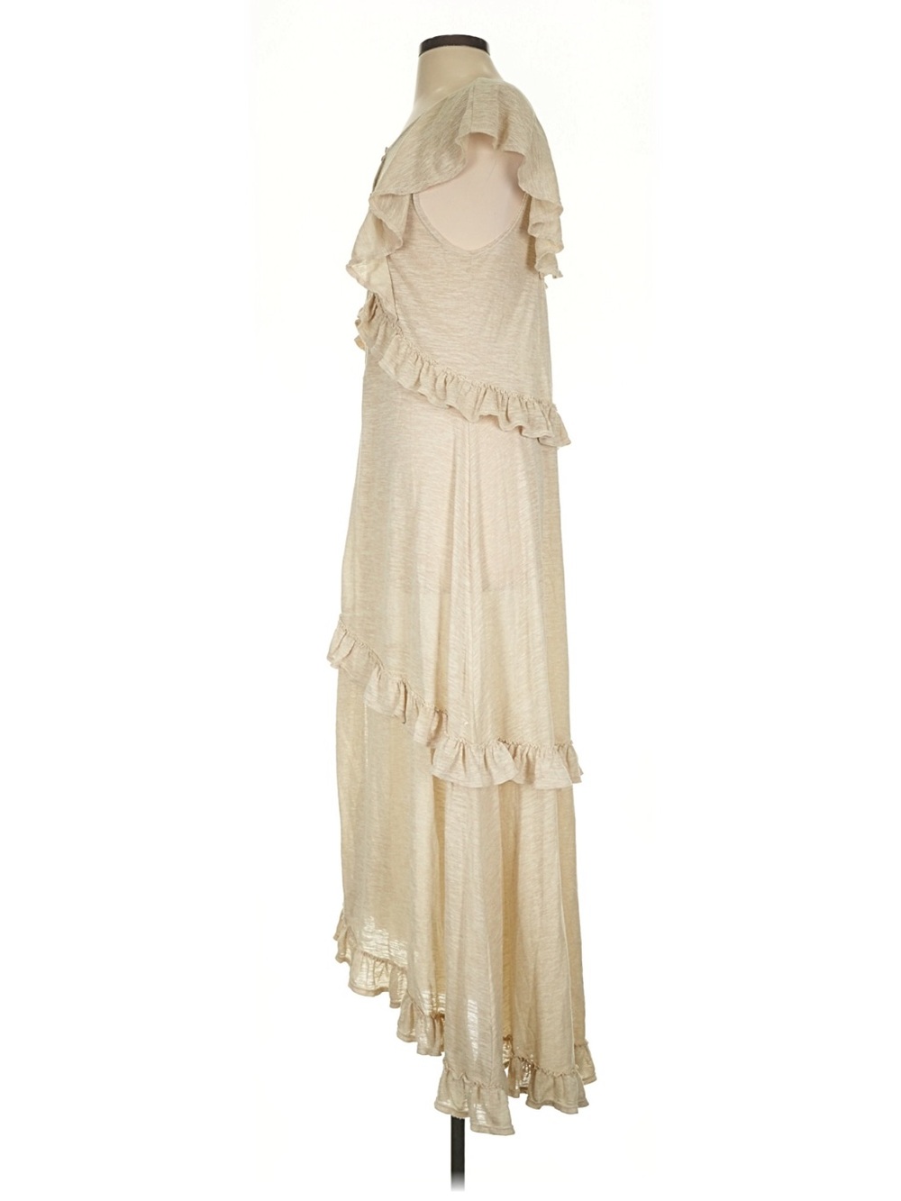 Free People Amelia Cream Ruffled Button-Front Maxi Dress• Small - Picture 7 of 8